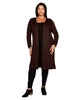 Plus Size Lurex Long Cardigan - thumbnail