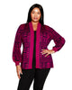 Plus Size Space Dye Jacquard Belted Cardigan - thumbnail