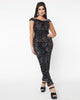 Unique Vintage Black & Rainbow Sequin Gillian Jumpsuit - thumbnail