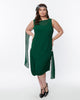Unique Vintage 1920s Emerald Green Draped Flapper Dress - thumbnail