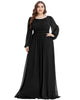 Chiffon High Empire Waist Puff Sleeve Mother Dress - thumbnail