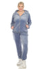 Plus Size 2-Pc Velour Tracksuit Set - thumbnail