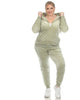 Plus Size 2-Pc Velour Tracksuit Set - thumbnail