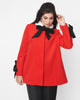 Smak Parlour Red & Black Bows Topper Coat - thumbnail