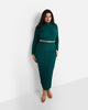 Libra Popcorn Smocking Maxi Bodycon Skirt - Pine Green - thumbnail