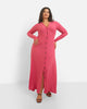 Devoted Ribbed Button Front Maxi A Line Dress - thumbnail
