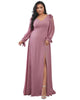 Open Lantern Sleeve A-Line Bridesmaid Dress - thumbnail