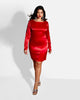 Nora Satin Open Back Mini Bodycon Dress - thumbnail