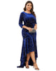 Women's Stylish Bodycon High-Low Velvet Party Dress - thumbnail