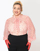 Unique Vintage Pink & Red Hearts Gwen Blouse - thumbnail