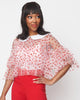 Smak Parlour Pink & Red Glitter Hearts Mesh Ruffle Top - thumbnail