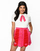 Smak Parlour Red & Pink Love Corduroy Mini Skirt - thumbnail