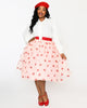 Unique Vintage Pink & Red Glitter Lips Brilliance Swing Skirt - thumbnail