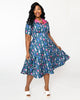 The Golden Girls x Unique Vintage Plus Size Teal & Pink All Over Print Swing Dress - thumbnail