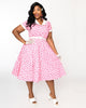 Unique Vintage Hot Pink Heart Alexis Swing Dress - thumbnail