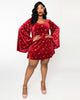 Smak Parlour Plus Size Red Velvet & Pink Heart Downtown Scene Mini Dress - thumbnail