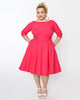 Unique Vintage Hot Pink Devon Swing Dress - thumbnail
