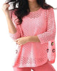 Aimee Wooden Button Poncho in Pink - thumbnail