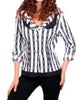 Checkerboard Ruffled Cardigan in Black/White - thumbnail