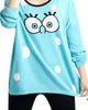 Cartoon Graphic Sweater in Turquoise/White - thumbnail