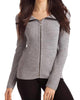 Amaya Zip Front Cardigan in Gray - thumbnail