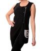 2-Tone Asymmetrical Zip Vest in Black/Stone - thumbnail