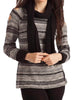 Bethany Striped Sweater W/ Scarf in Black Multi - thumbnail
