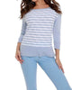 Double Striped Sweater in Sky Blue/White - thumbnail