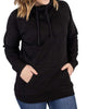 Classic Cowl Neck Sweatshirt in Black - thumbnail