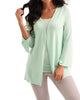 Jane Long Sleeve Kashmira Cardigan in Mint - thumbnail