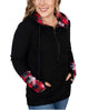 Plaid And Snowflake Half Zip Hoodie in Black/Plaid Snowflake - thumbnail