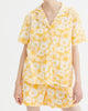 Gazania Print Button Up Top in Yellow - thumbnail