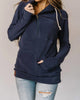 Cozy Cutie Halfzip Hoodie in Blueberry - thumbnail