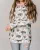 Daring Darling Doublehood Sweatshirt in White Multi - thumbnail
