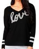 Love V-Neck Pullover in Black/Gray - thumbnail