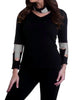 Cut Work Sweater in Black/Stone - thumbnail