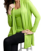 Draped Long Cardigan in Lime - thumbnail
