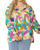 Consider Me Print Top in Navy Orchid - thumbnail