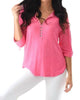 Emma Grommet V-Neck Kashmira Top in Fuchsia - thumbnail