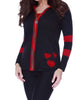Falling In Love Cardigan in Red/Black - thumbnail