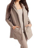 Monica Hooded Draped Cardigan in Oatmeal - thumbnail