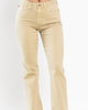 Garment Dyed Slim Bootcut Jean in Tan - thumbnail
