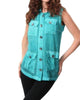 Oil Wash Cargo Pocket Vest in Teal - thumbnail