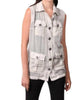 Oil Wash Cargo Pocket Vest in Sand - thumbnail