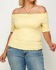Off Shoulder Smocked Top in Mellow Yellow - thumbnail