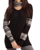 Katherine Braided Open Neck Sweater in Black Multi - thumbnail