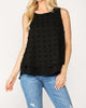 Urakiri Woven Dot Fabric Sleeveless Flowy Top in Black - thumbnail