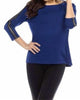 Kashmira Contrast Zip-Sleeve Sweater in Cobalt - thumbnail