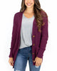 Slouchy Knit Button Cardigan in Winterberry - thumbnail
