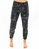 Sueded Twill Joggers in Black Camo - thumbnail